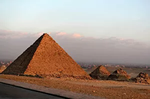 Ancient Egyptian Architecture Gallery: A general view shows pyramids in Giza, on the outskirts of Cairo, Egypt