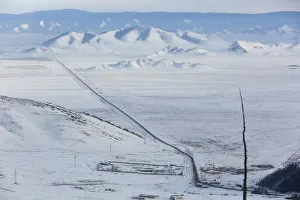 Russia Gallery: A general view shows the R257 federal highway in the Republic of Tuva