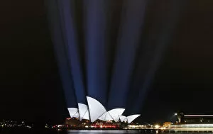 Images Dated 1st June 2012: German design collective Urbanscreen projects images onto the sails of the Sydney