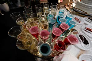 Glasses filled with wine are displayed during Exponoivos wedding fair in Lisbon Glasses filled with wine are displayed during Exponoivos wedding fair in Lisbon