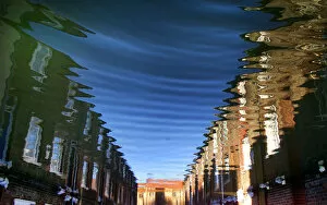 Abstracts Gallery: Houses in Colenso Street, York are reflected as abstract patterns in flood water
