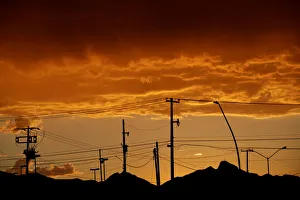Juarez Gallery: Light poles are pictured after sunset in Ciudad Juarez