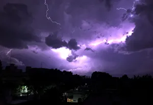 Lightning strikes over Chacarita neighborhood during a thunderstorm in Buenos Aires Lightning strikes over Chacarita neighborhood during a thunderstorm in Buenos Aires