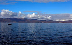 Local fishermen catch trout for the Hydrobiological Institute of Ohrid to preform the Local fishermen catch trout for the Hydrobiological Institute of Ohrid to preform the