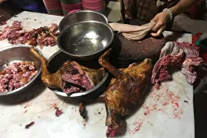 A man cuts dog meat at a dog meat restaurant ahead of local dog meat festival in Yulin A man cuts dog meat at a dog meat restaurant ahead of local dog meat festival in Yulin