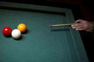 Related Images Gallery: Man plays billiards at a social centre in Ronda