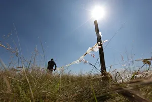 Man uses plastic to mark vacant land in Olievenhoutbosch Man uses plastic to mark vacant land in Olievenhoutbosch