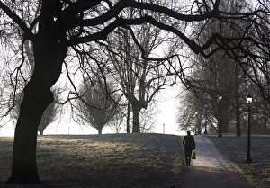 A man walks along a frosty path in Primrose Hill in north London A man walks along a frosty path in Primrose Hill in north London