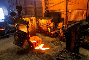 Processing Gallery: A molten ferroalloy ladle is seen inside Eurasian Resources Groups (ERG