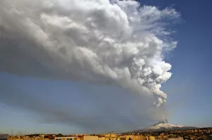 Images Dated 5th January 2012: Mount Etna spews volcanic ash during an eruption on the southern Italian island of Sicily
