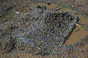 Muslim pilgrims gather on Mount Mercy on the plains of Arafat during the annual haj Muslim pilgrims gather on Mount Mercy on the plains of Arafat during the annual haj