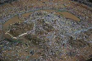 Muslim pilgrims gather on Mount Mercy on the plains of Arafat during the annual haj Muslim pilgrims gather on Mount Mercy on the plains of Arafat during the annual haj