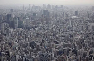 Office and residential buildings are seen from the observation deck of Tokyo Skytree in Office and residential buildings are seen from the observation deck of Tokyo Skytree in