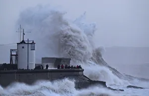 People view large waves and high winds associated with Storm Eleanor as they hit the People view large waves and high winds associated with Storm Eleanor as they hit the