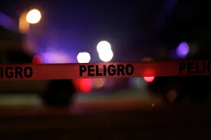 Images Dated 5th January 2018: Police cordon reading Danger is pictured at a crime scene where unknown assailants