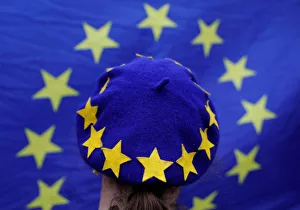A protester wearing a Europen Union flag themed beret takes part in an anti-Brexit A protester wearing a Europen Union flag themed beret takes part in an anti-Brexit