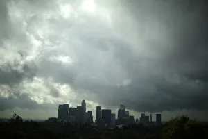 Rain clouds are seen over downtown Los Angeles Rain clouds are seen over downtown Los Angeles