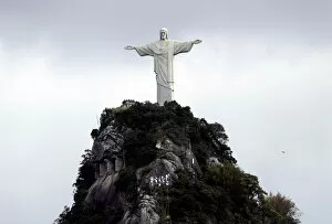 Images Dated 6th July 2019: The Redeeming Christ atop the Corcovado mountain is seen in Rio de Janeiro