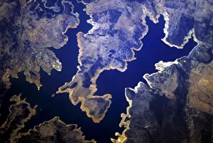 Reservoir can be seen in this aerial view taken in the drought-affected western region Reservoir can be seen in this aerial view taken in the drought-affected western region
