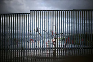 Tijuana Gallery: Ribbons tied to a section of the current border fence separating Mexico