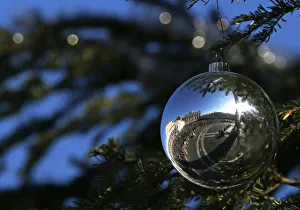 Saint Peters Square is reflected on an ornament as Pope Francis leads the Angelus Saint Peters Square is reflected on an ornament as Pope Francis leads the Angelus