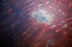Sand dunes surround salt lakes located in outback Australia Sand dunes surround salt lakes located in outback Australia