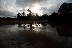 Related Images Gallery: A small lake reflecting palm trees is pictured in Nsuaem district