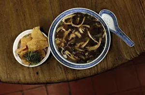 Snake meat is seen in a bowl of snake soup served at a snake soup shop in Hong Kong Snake meat is seen in a bowl of snake soup served at a snake soup shop in Hong Kong