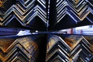 New Gallery: Steel angles are pictured at the Ariel Metal steel trader warehouse in Podolsk