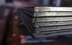 New Gallery: Steel plates are pictured at the Ariel Metal steel trader warehouse in Podolsk