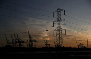 The sun sets behind cranes at the ABP port in Southampton The sun sets behind cranes at the ABP port in Southampton