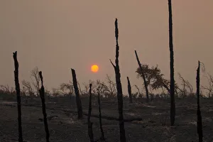 The sun sets over hills burned by the Carr Fire west of Redding The sun sets over hills burned by the Carr Fire west of Redding