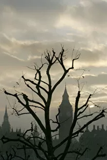 Images Dated 21st December 2006: The sun sets behind Houses of Parliament in central London