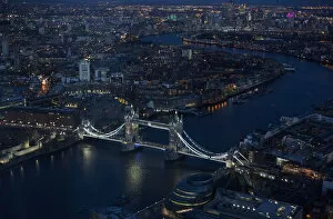 Images Dated 27th January 2013: Tower Bridge is pictured from The View gallery at the Shard in London