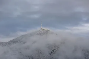 Transmission antenna is seen covered in snow at the Cerro de la Silla mountain after a Transmission antenna is seen covered in snow at the Cerro de la Silla mountain after a