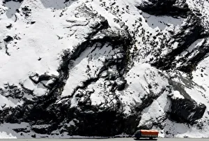 A truck is seen near La Cumbre after a heavy snow storm near La Paz A truck is seen near La Cumbre after a heavy snow storm near La Paz