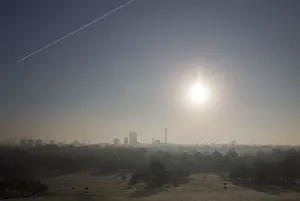 A view of the city is seen from Primrose Hill on a frosty morning in London A view of the city is seen from Primrose Hill on a frosty morning in London