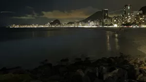 Images Dated 28th March 2010: A view of Copacabana beach in Rio de Janeiro during Earth Hour