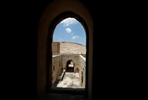 View shows an ancient building from the British era in the village of Al-Jiftlik near View shows an ancient building from the British era in the village of Al-Jiftlik near