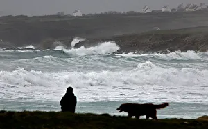 Waves break on the Brittany coast as storm Eleanor approaches Esquibien Waves break on the Brittany coast as storm Eleanor approaches Esquibien