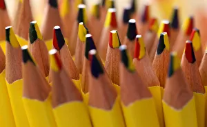 New Gallery: Wood-cased coloured pencils are pictured in a shop at Faber-Castell manufacturer in Stein