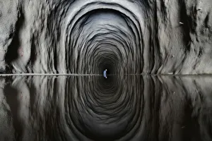 A worker is seen inside the Cuncas II tunnel near Mauriti A worker is seen inside the Cuncas II tunnel near Mauriti