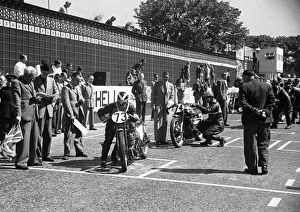 Arthur Wheeler (Velocette) and Albert Moule (Norton) 1950 Junior TT Arthur Wheeler (Velocette) and Albert Moule (Norton) 1950 Junior TT