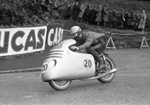 Images Dated 8th July 2011: Carlo Ubbiali at Governors Bridge; 1956 Lightweight TT