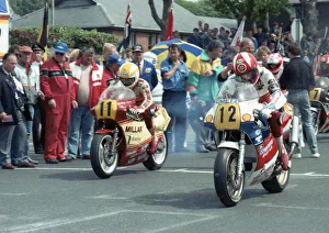 Eddie Laycock (Yamaha) and Carl Fogarty (Honda) 1989 Senior TT Eddie Laycock (Yamaha) and Carl Fogarty (Honda) 1989 Senior TT