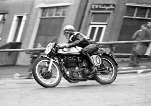 Images Dated 11th January 2018: George Costain (Norton) 1954 Senior Manx Grand Prix
