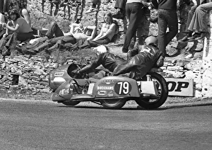 George Oates & W Garrett (Rumble BSA) at Governor's Bridge: 1973 500 Sidecar TT George Oates & W Garrett (Rumble BSA) at Governor's Bridge: 1973 500 Sidecar TT