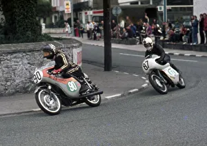 Graham Vickery (Honda) and Mike Balmer (Greeves) 1973 Lightweight Manx Grand Prix Graham Vickery (Honda) and Mike Balmer (Greeves) 1973 Lightweight Manx Grand Prix
