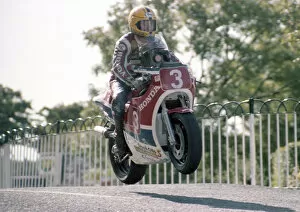Joey Dunlop Gallery: Joey Dunlop (Honda) Filming V-4 Victory during the 1983 Manx Grand Prix