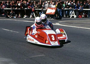 Images Dated 18th July 2011: Mick Boddice leaves Parliament Square: 1991 Sidecar Race B